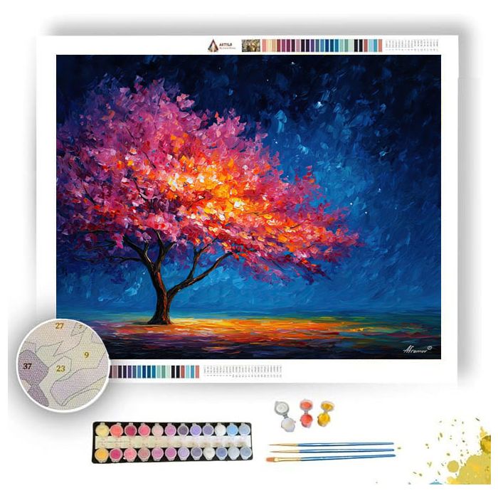BLOSSOMING NIGHT TREE - Paint by Numbers Full Kit