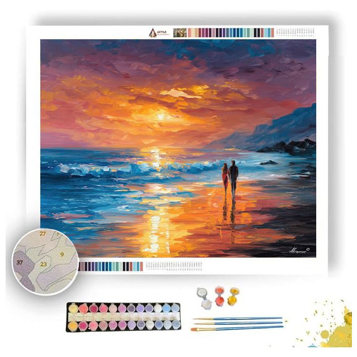 SUNSET BEACH WALK - Paint by Numbers Full Kit