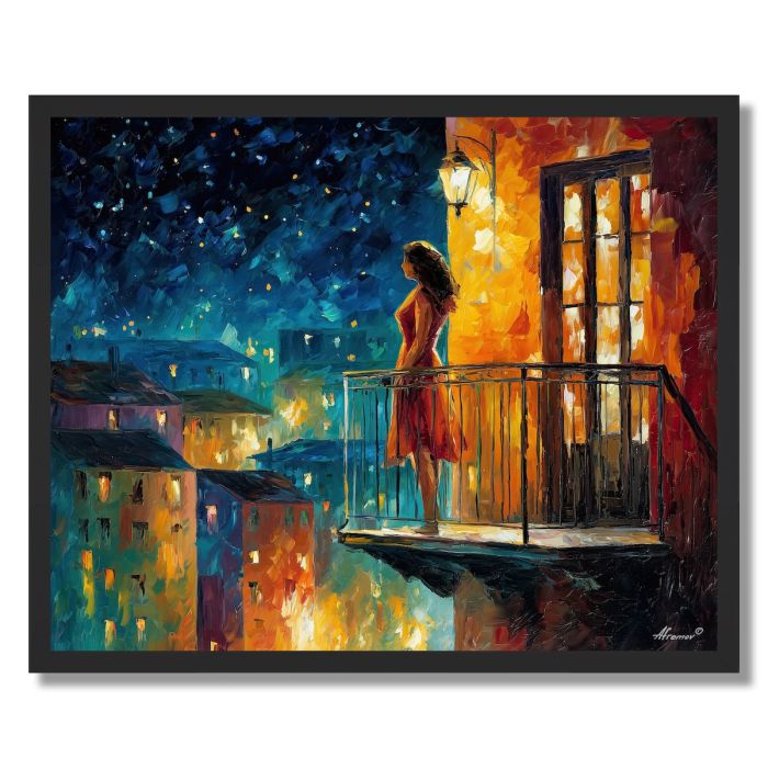 MIDNIGHT BALCONY - FRAMED