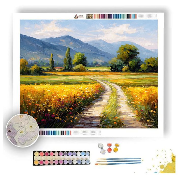 QUIET COUNTRY ROAD - Paint by Numbers Full Kit