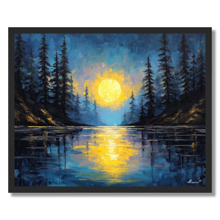 MOONLIT LAKE - FRAMED