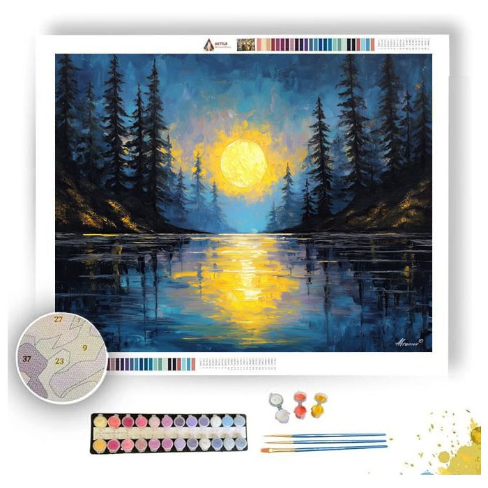 MOONLIT LAKE - Paint by Numbers Full Kit
