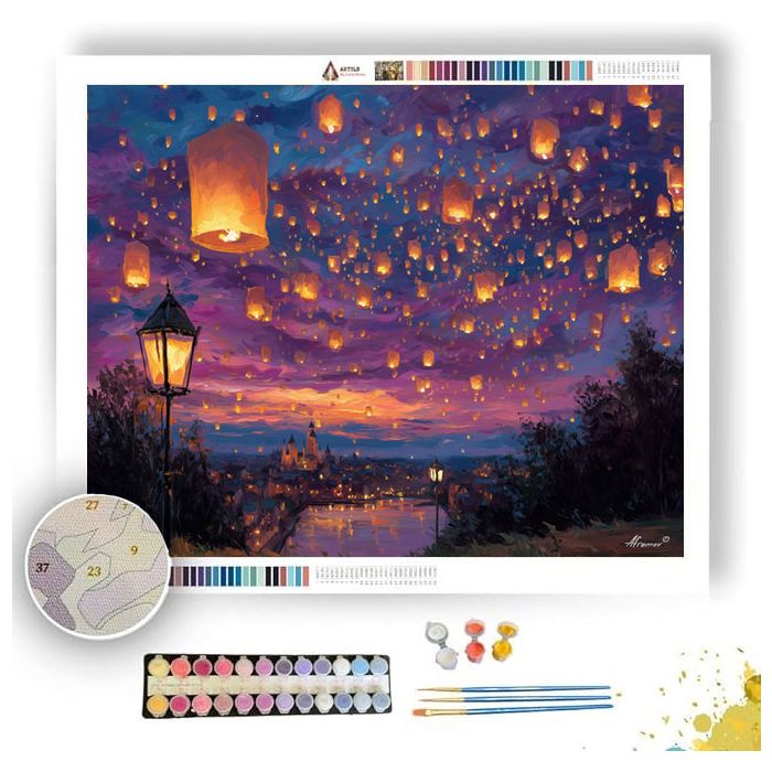 GOLDEN SKY BALLOONS - Paint by Numbers Full Kit