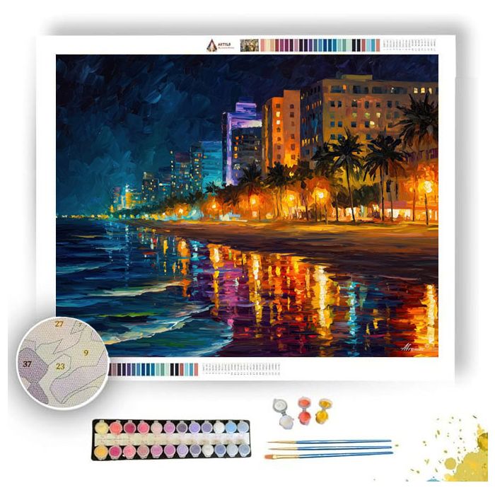 MIAMI BEACH LIGHTS - Paint by Numbers Full Kit