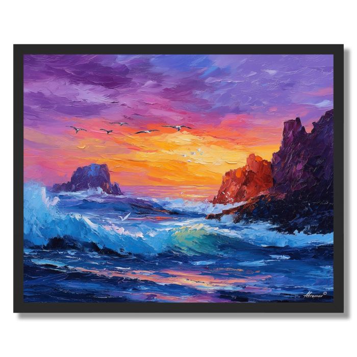 COASTAL SUNSET CLIFFS - FRAMED
