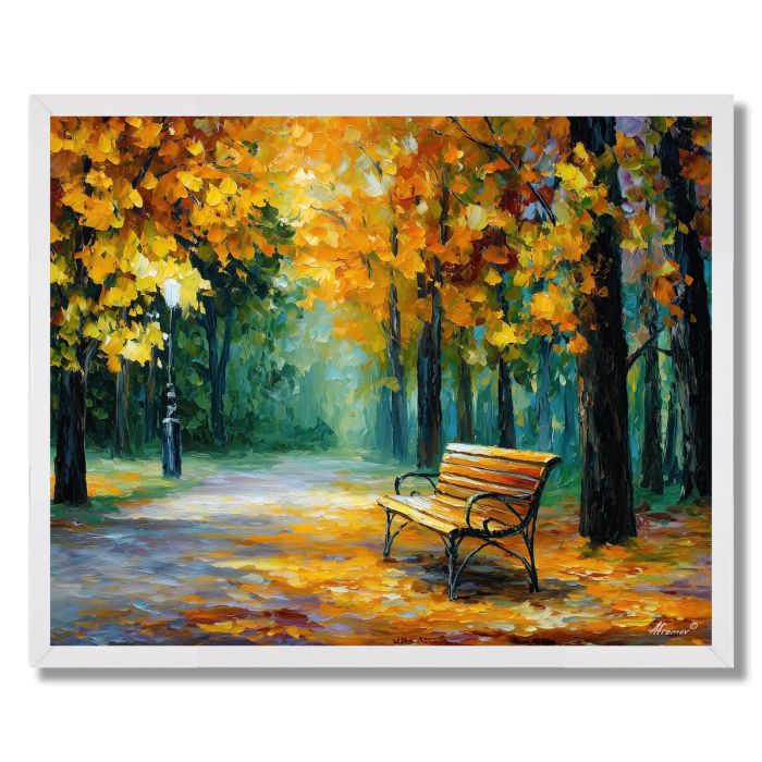 AUTUMN PARK BENCH - FRAMED