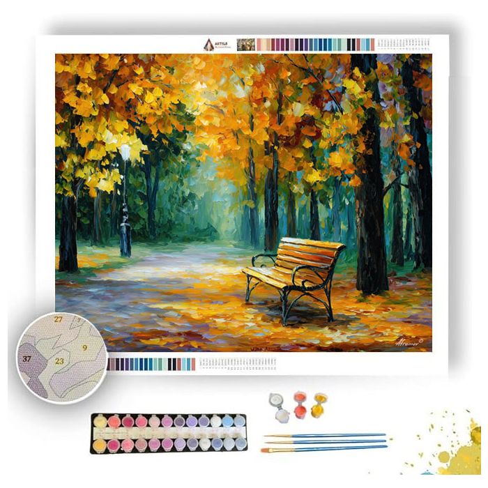 AUTUMN PARK BENCH - Paint by Numbers Full Kit