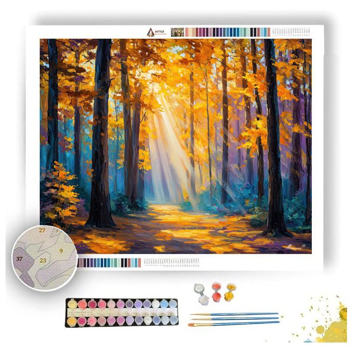 FOREST SUNBEAMS FALL - Paint by Numbers Full Kit
