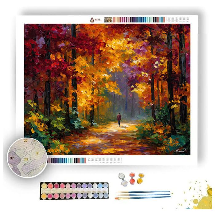 AUTUMN FOREST PATH - Paint by Numbers Full Kit