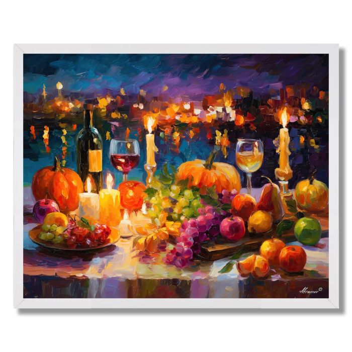 CANDLELIT AUTUMN TABLE - FRAMED
