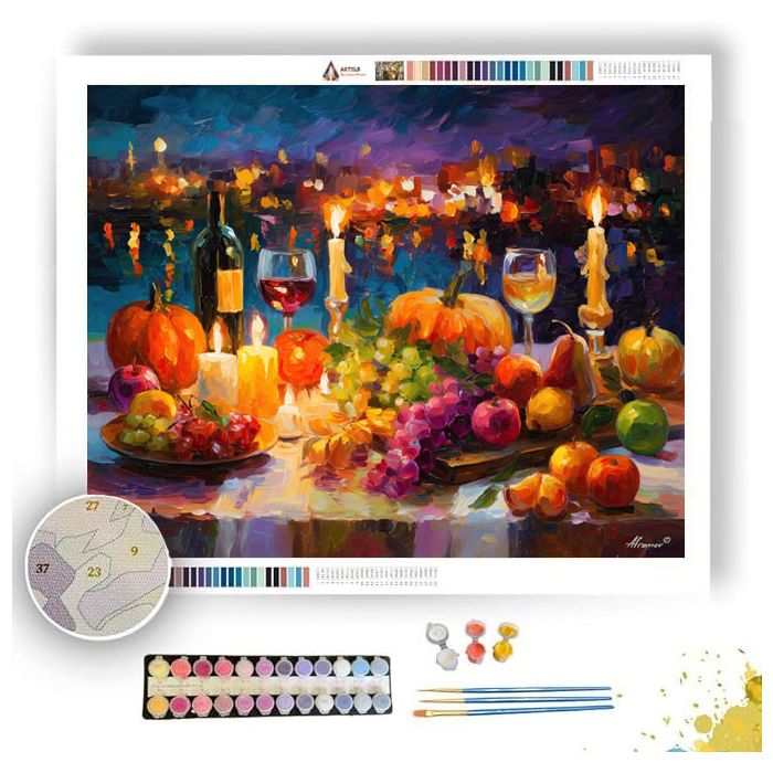 CANDLELIT AUTUMN TABLE - Paint by Numbers Full Kit