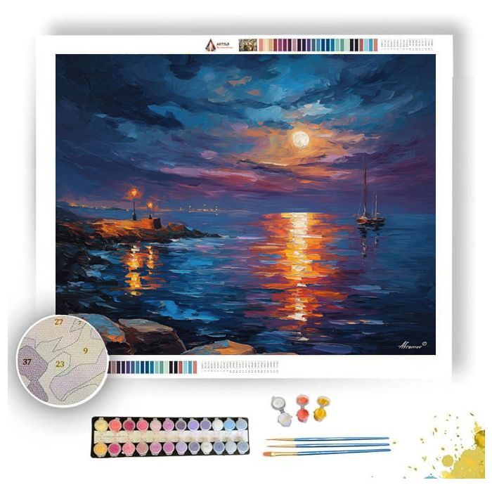 MOONLIT HARBOR SONG - Paint by Numbers Full Kit