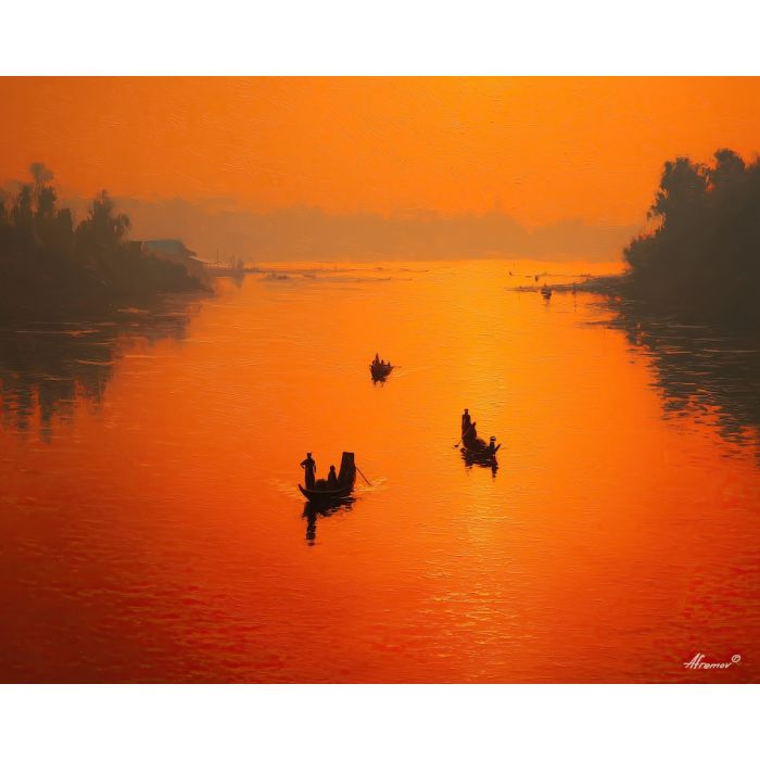 BURMESE RIVER MORNING