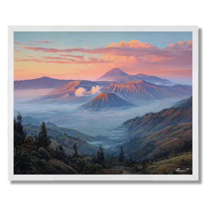 INDONESIAN VOLCANO DAWN - FRAMED