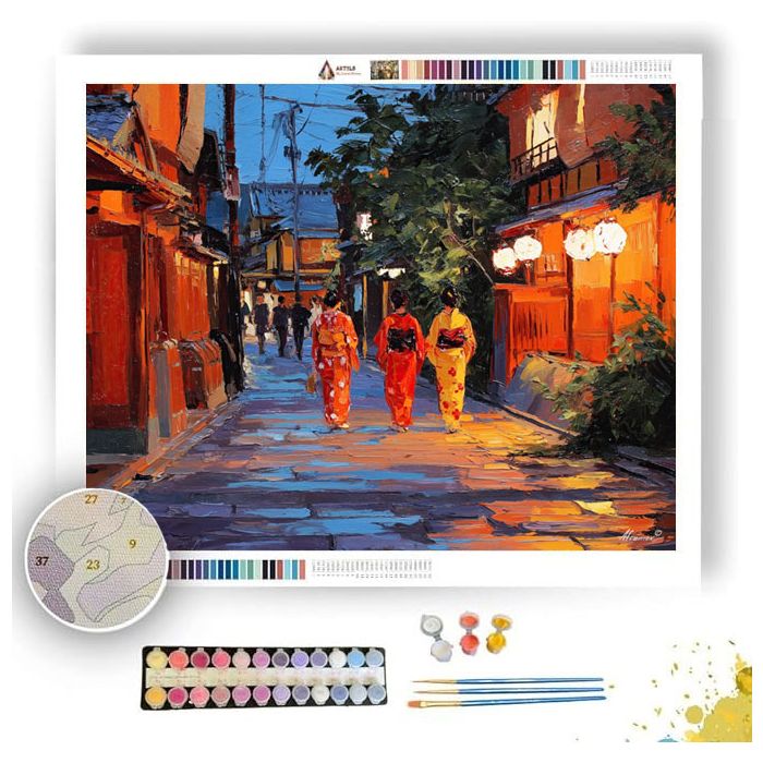 KYOTO GION EVENING - Paint by Numbers Full Kit