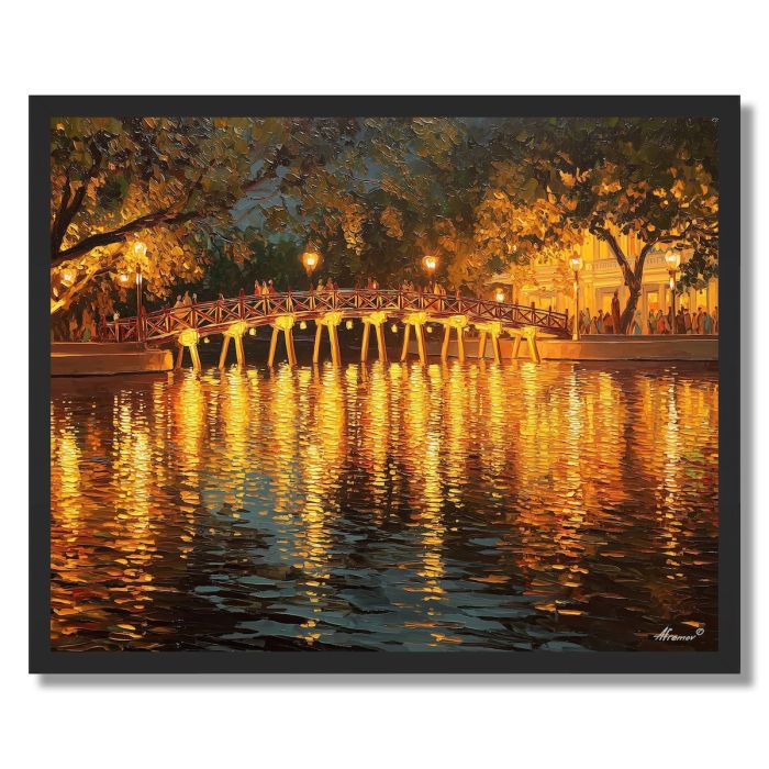 HANOI NIGHT BRIDGE - FRAMED