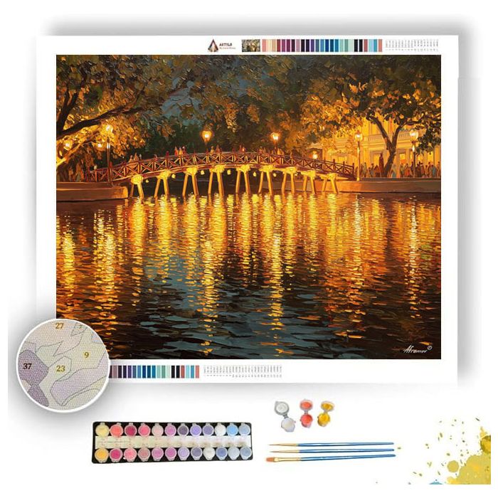 HANOI NIGHT BRIDGE - Paint by Numbers Full Kit