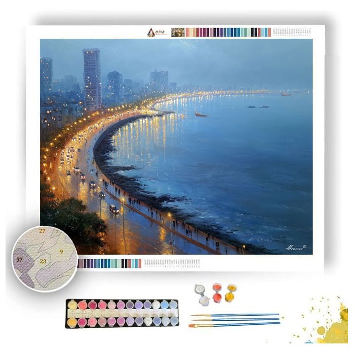 MUMBAI MARINE DRIVE - Paint by Numbers Full Kit