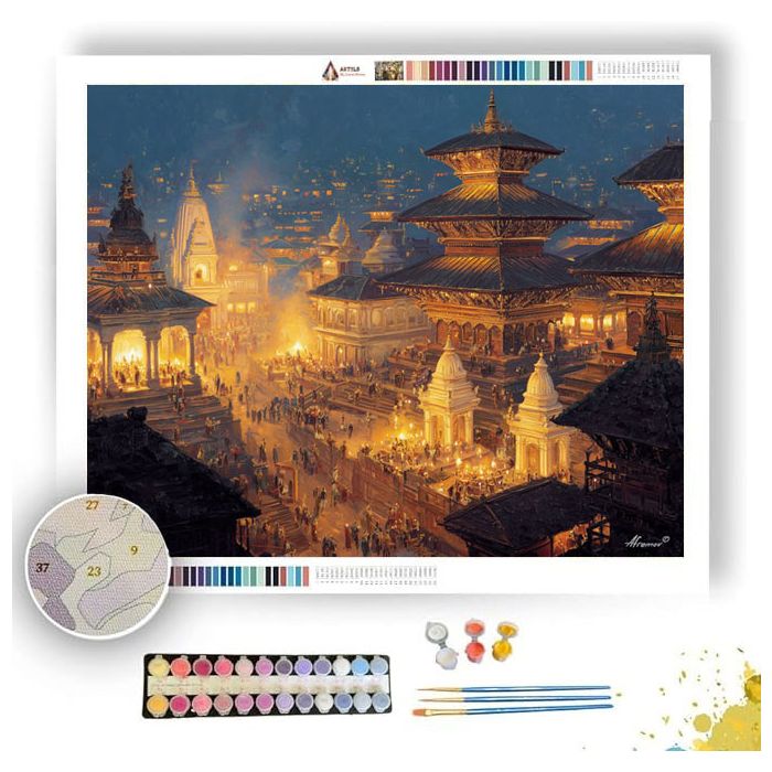 KATHMANDU EVENING BELLS - Paint by Numbers Full Kit