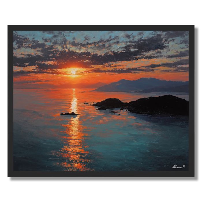 KOREAN ISLAND SUNSET - FRAMED