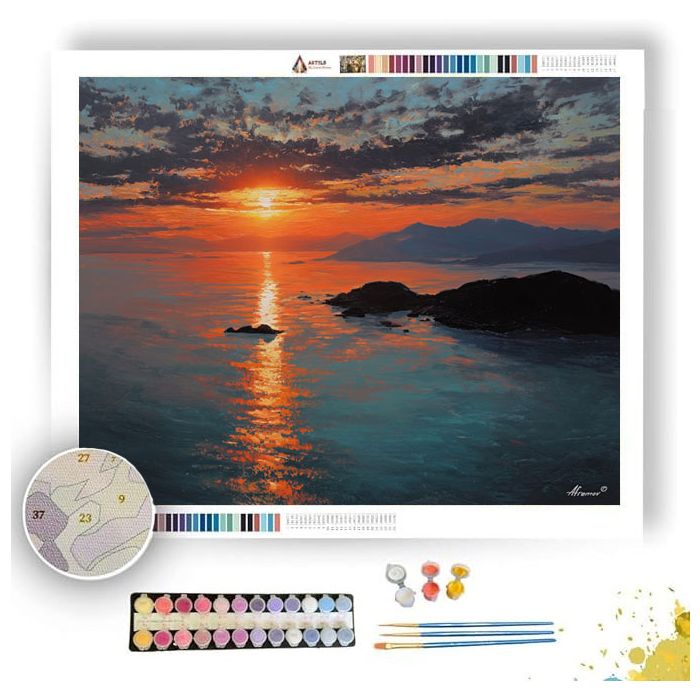 KOREAN ISLAND SUNSET - Paint by Numbers Full Kit