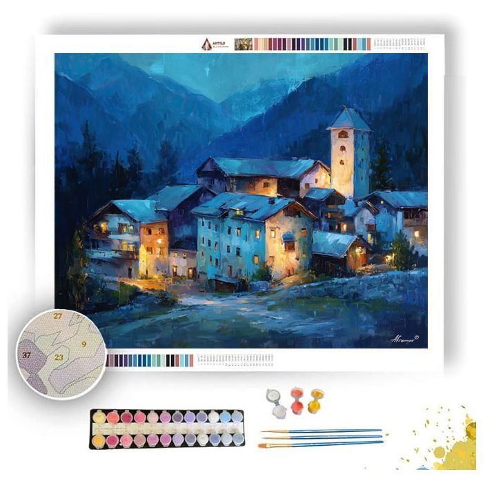 AUSTRIAN VILLAGE EVENING - Paint by Numbers Full Kit