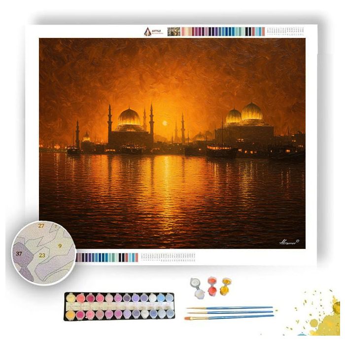 BANGKOK GOLD SKY - Paint by Numbers Full Kit