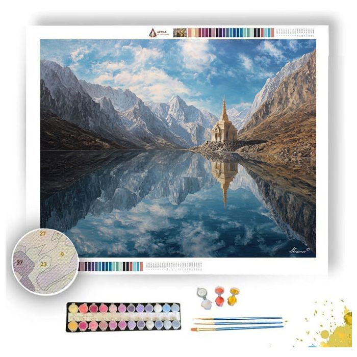 TIBETAN LAKE REFLECTION - Paint by Numbers Full Kit