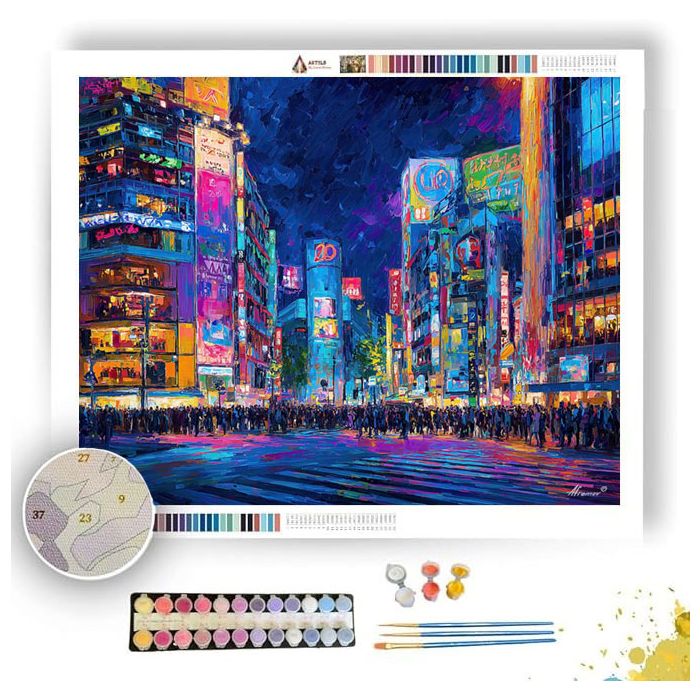 TOKYO SHIBUYA LIGHTS - Paint by Numbers Full Kit