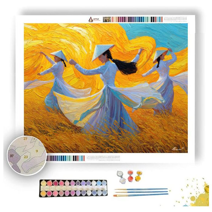 VIETNAM HARVEST DANCE - Paint by Numbers Full Kit