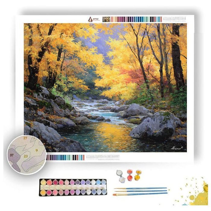 KOREAN AUTUMN STREAM - Paint by Numbers Full Kit