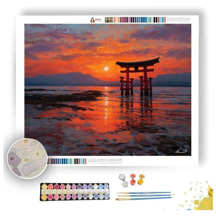JAPANESE TORII SUNSET - Paint by Numbers Full Kit
