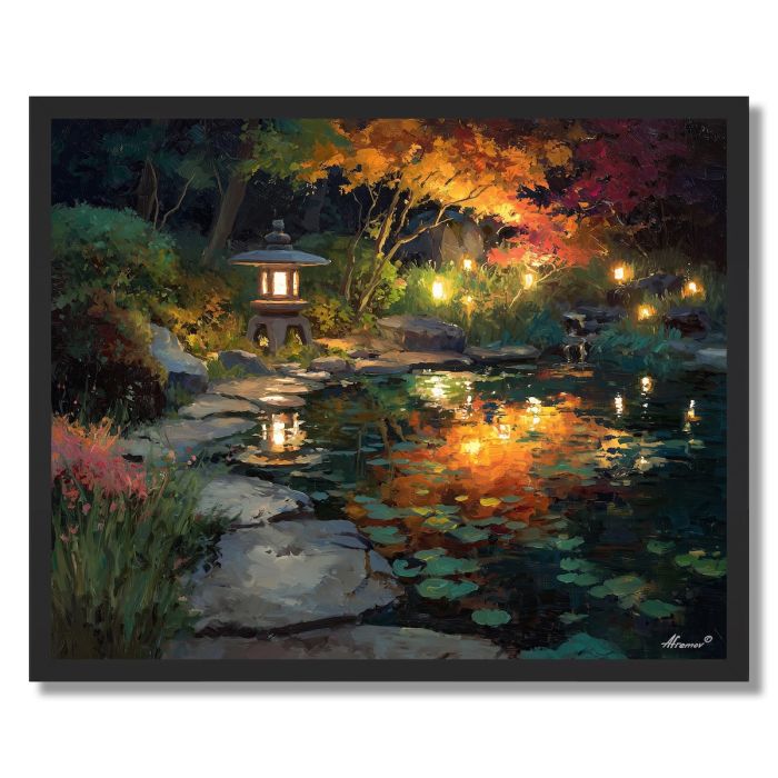 JAPANESE EVENING GARDEN - FRAMED