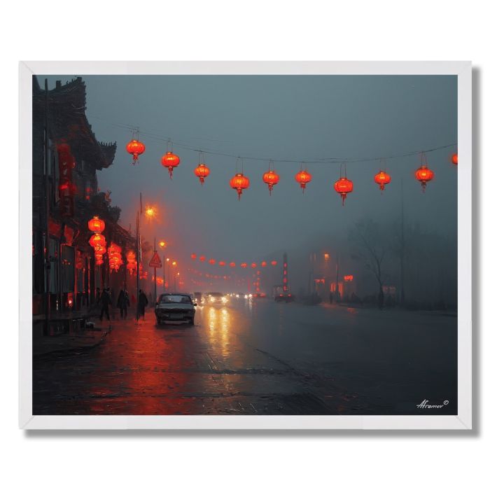 CHINESE STREET LANTERNS - FRAMED
