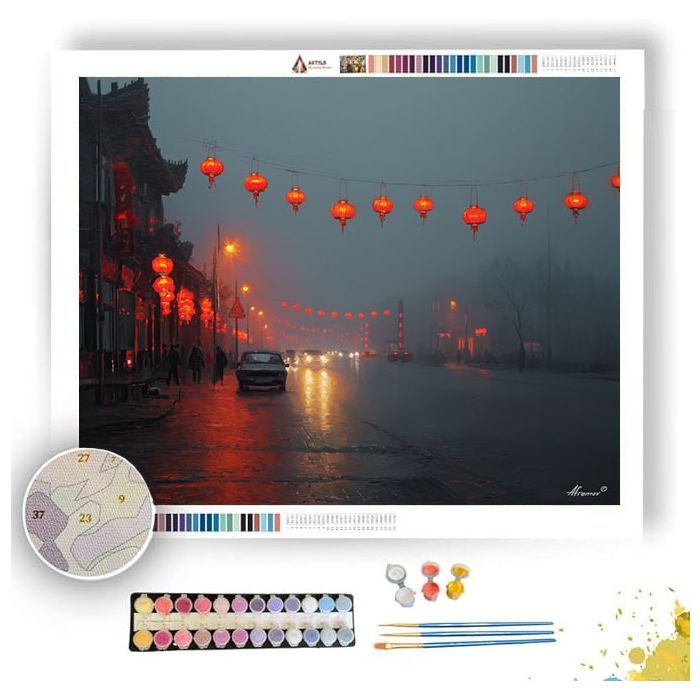 CHINESE STREET LANTERNS - Paint by Numbers Full Kit