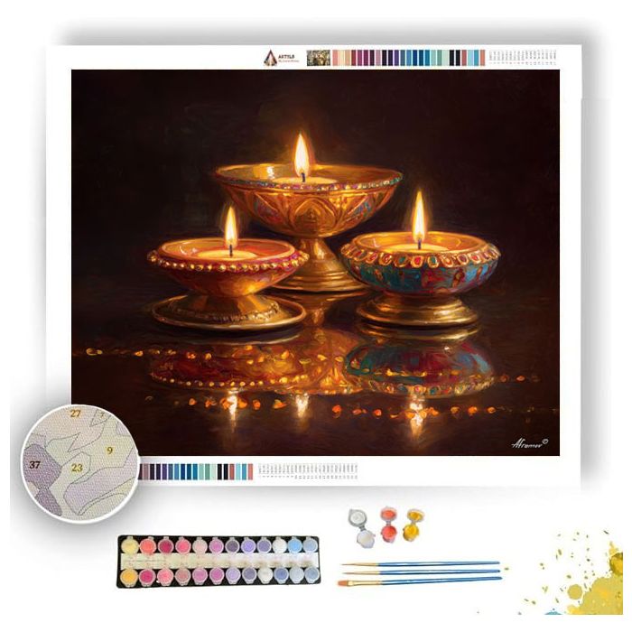 INDIAN DIWALI LIGHTS - Paint by Numbers Full Kit