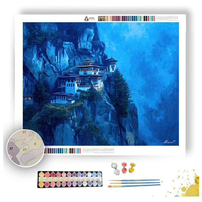 BHUTAN MOUNTAIN PEACE - Paint by Numbers Full Kit