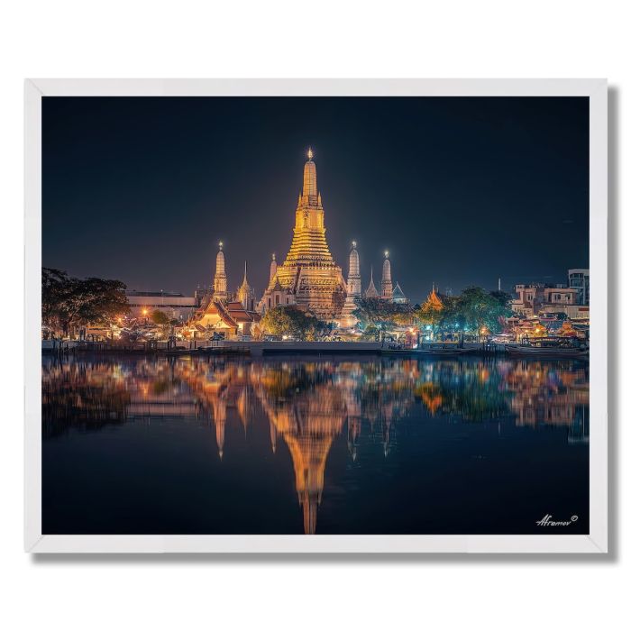 BANGKOK TEMPLE NIGHT - FRAMED