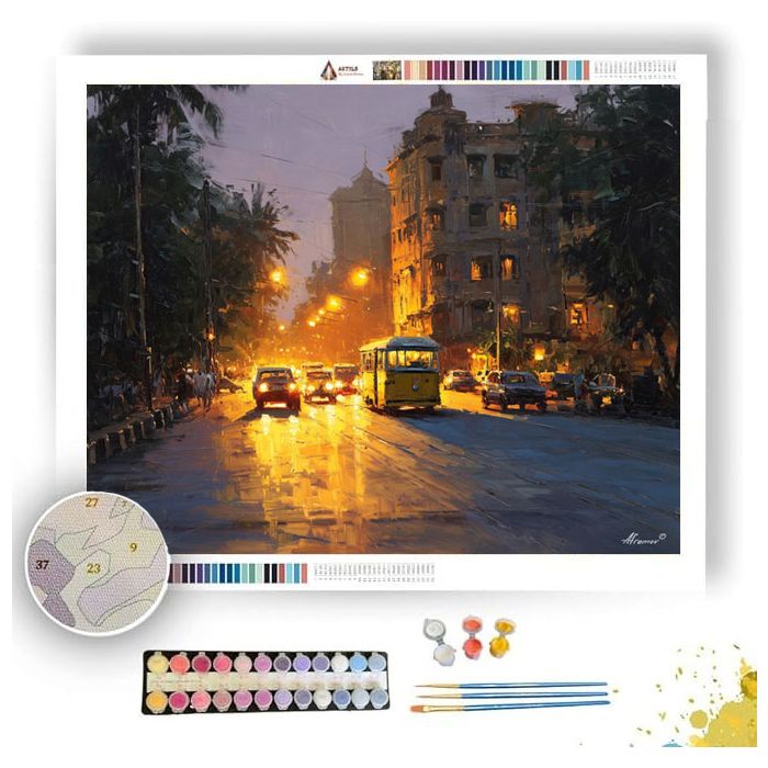MUMBAI STREETLIGHT GLOW - Paint by Numbers Full Kit
