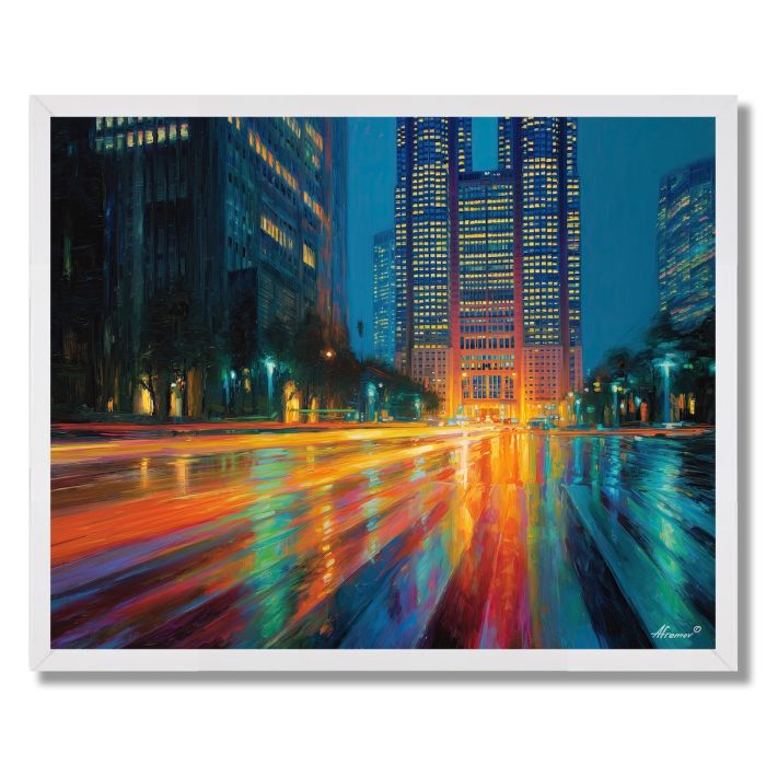 TOKYO CROSSWALK LIGHTS - FRAMED