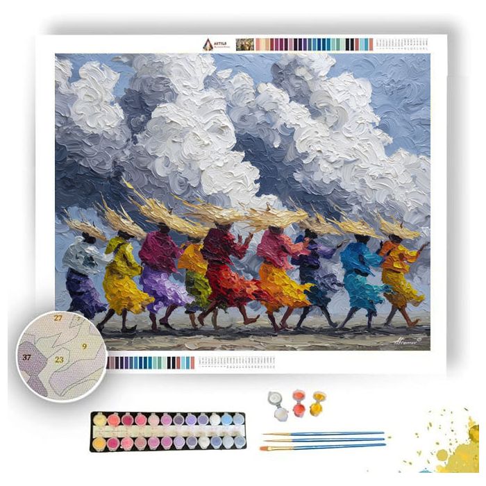 INDONESIAN RAIN DANCE - Paint by Numbers Full Kit