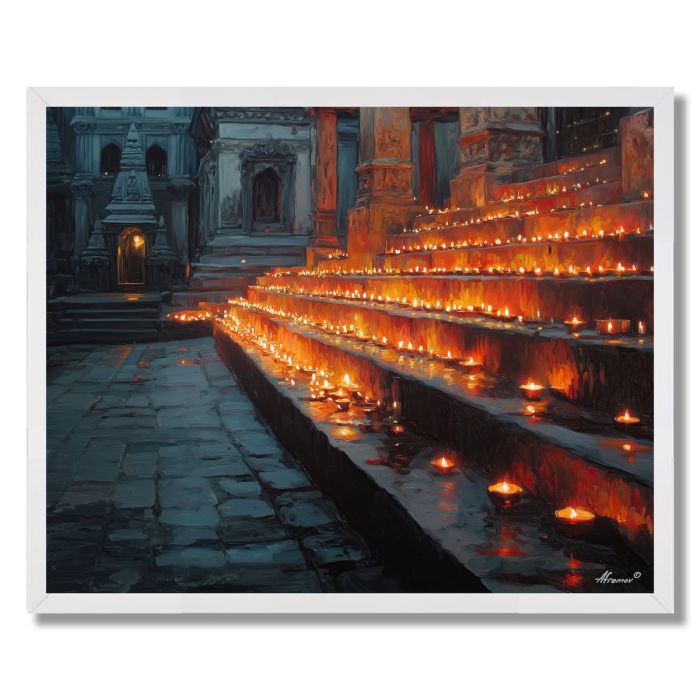 KATHMANDU PRAYER EVENING - FRAMED