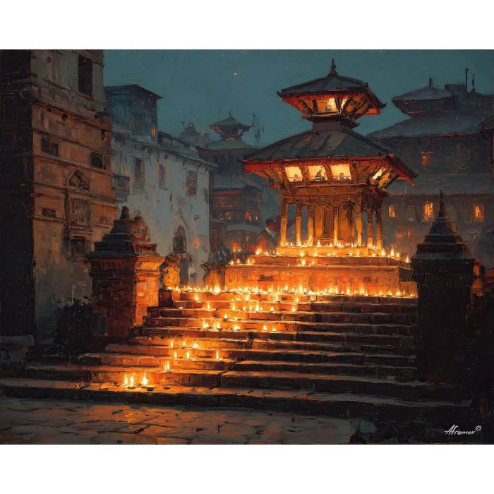 KATHMANDU TEMPLE NIGHT