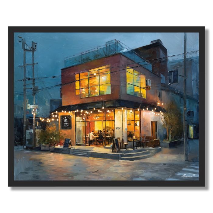 SEOUL CAFE EVENING - FRAMED