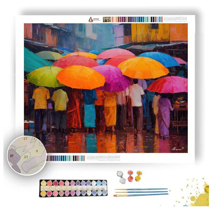 INDIAN MONSOON MARKET - Paint by Numbers Full Kit