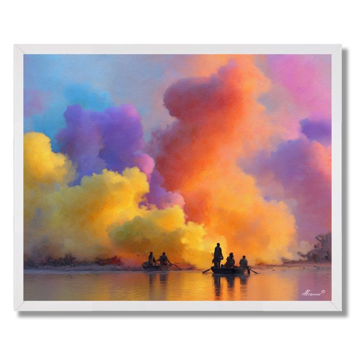 INDIAN HOLI MORNING - FRAMED