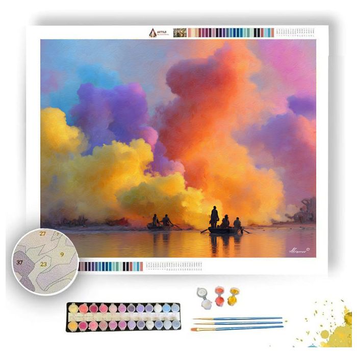 INDIAN HOLI MORNING - Paint by Numbers Full Kit