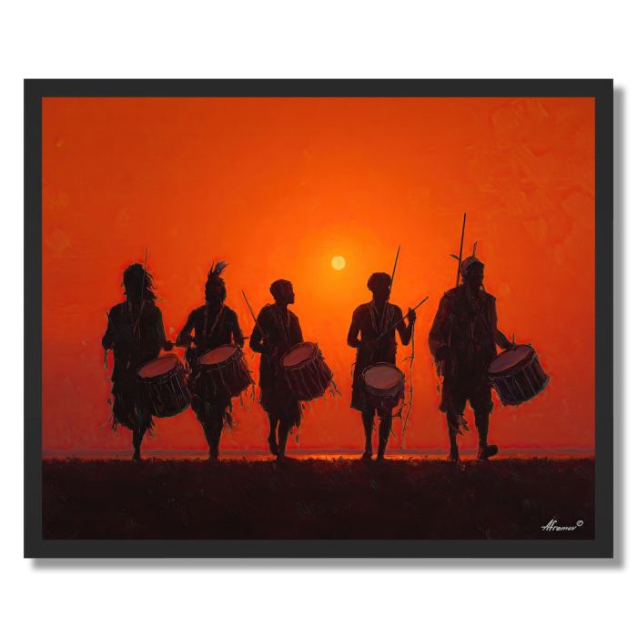 INDIAN SUNSET PARADE - FRAMED