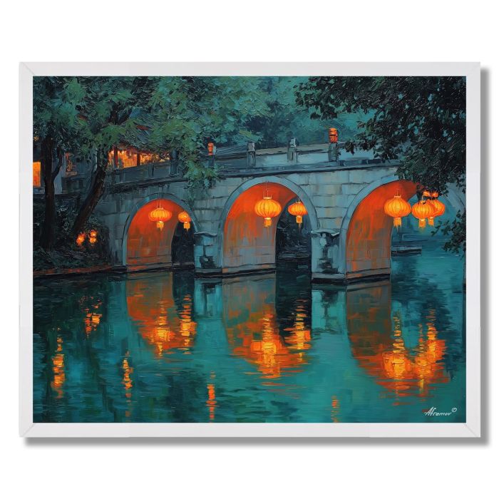 CHINESE BRIDGE REFLECTION - FRAMED