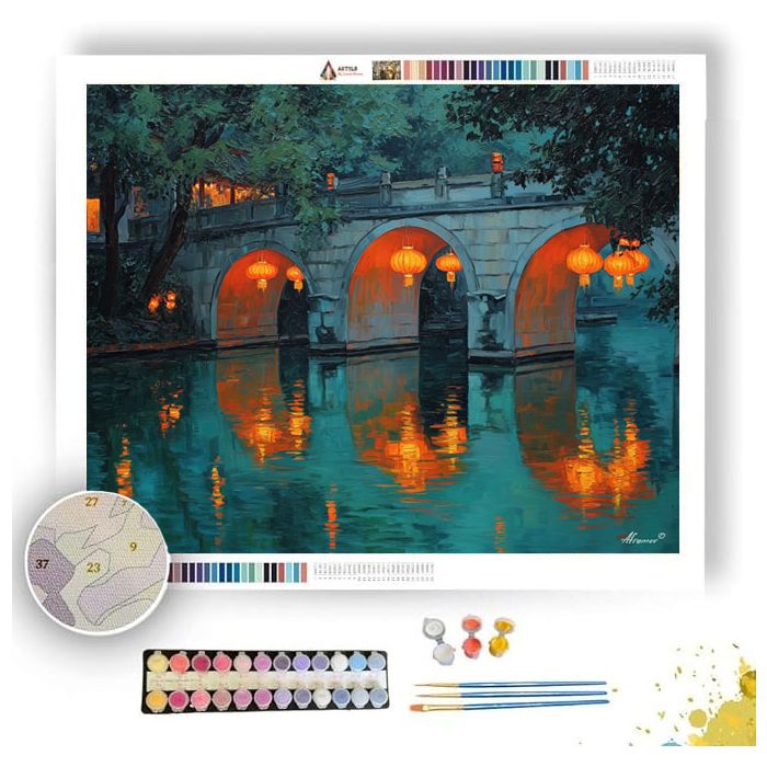 CHINESE BRIDGE REFLECTION - Paint by Numbers Full Kit